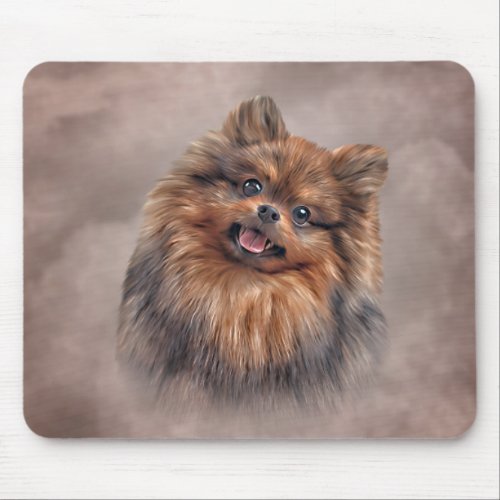 Drawing Dog Pomeranian Spitz Mouse Pad