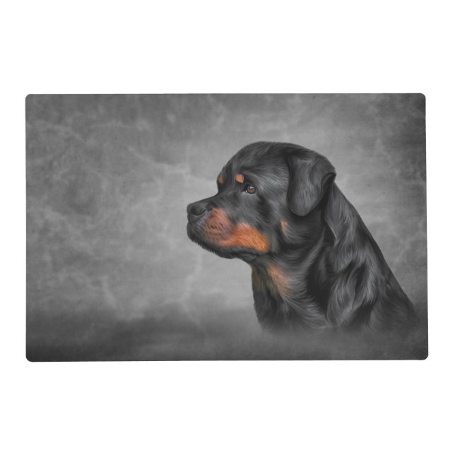 Drawing dog rottweiler placemat (Front)
