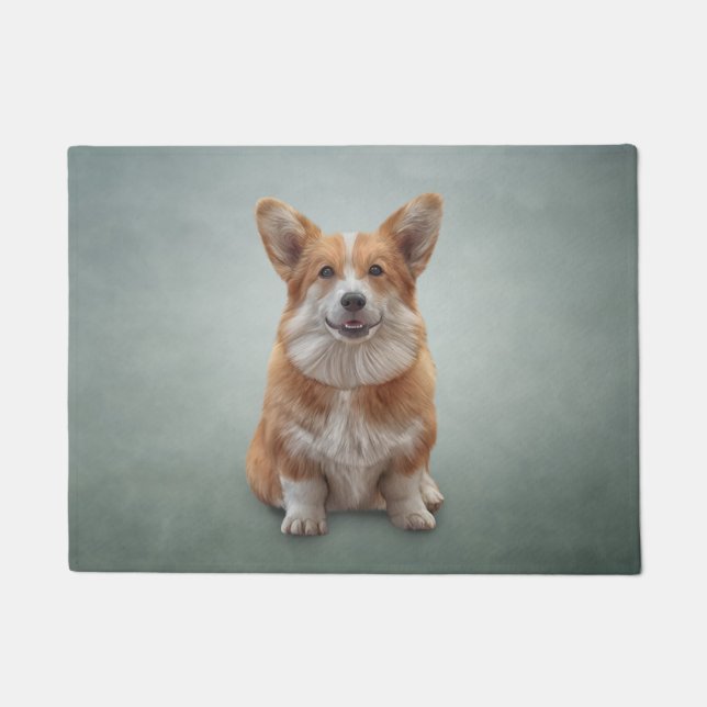 Drawing Dog Welsh Corgi Doormat (Front)