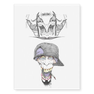 Drawing faces, skulls temporary tattoos
