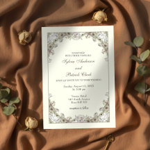 Drawing flowers ivory romantic wedding 