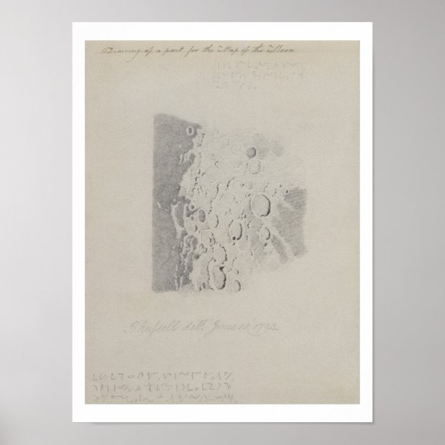 Drawing for the map of the moon, 1794 (pencil on p poster (Front)