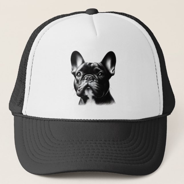 Drawing French Bulldog Trucker Hat (Front)