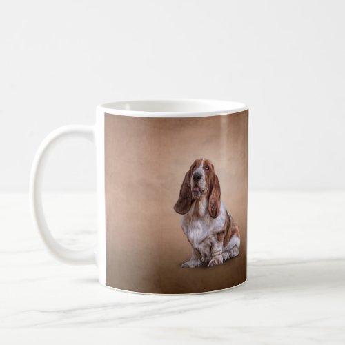 Drawing funny Basset Hound dog Coffee Mug