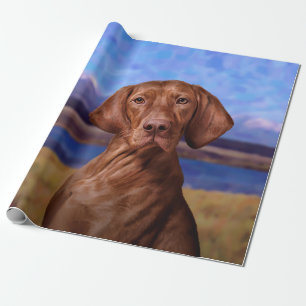 Drawing funny Vizsla Pointer Wrapping Paper