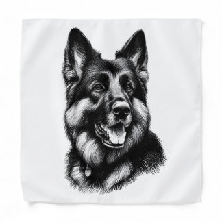 Drawing German Shepherd Bandana
