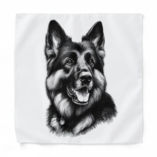 Drawing German Shepherd Bandana (Front)