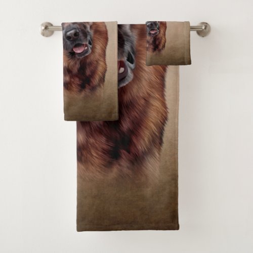 Drawing German Shepherd Dog Bath Towel Set