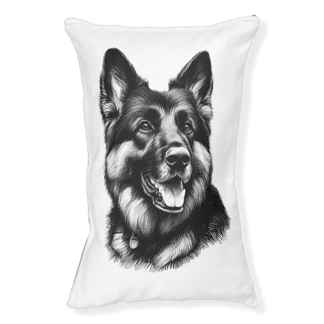 Drawing German Shepherd Pet Bed (Front Vertical)