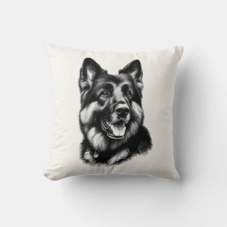 Drawing German Shepherd Throw Pillow