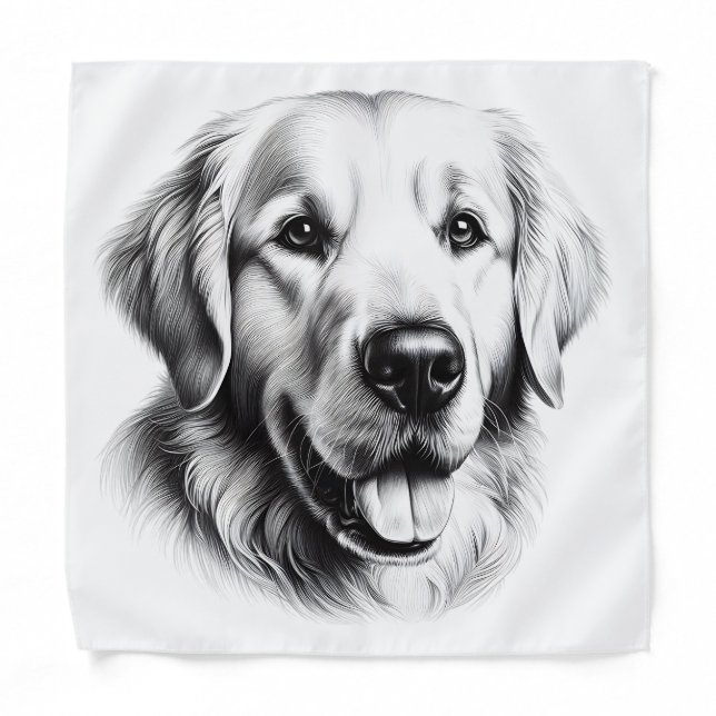 Drawing Golden Retriever Bandana (Front)