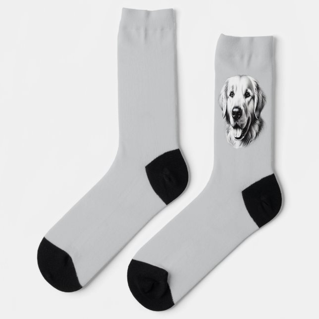 Drawing Golden Retriever Socks (Left)