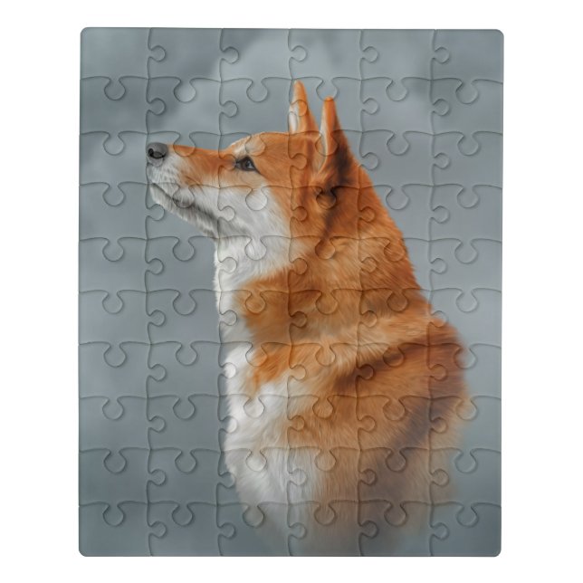 Drawing Japanese Shiba Inu dog Jigsaw Puzzle (Puzzle Vertical)