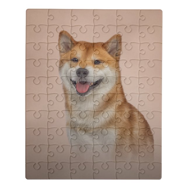 Drawing Japanese Shiba Inu dog Jigsaw Puzzle (Puzzle Vertical)