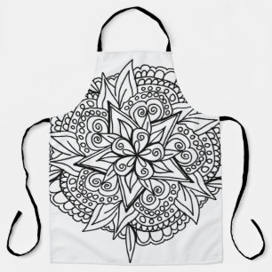 Drawing mandala design cool apron