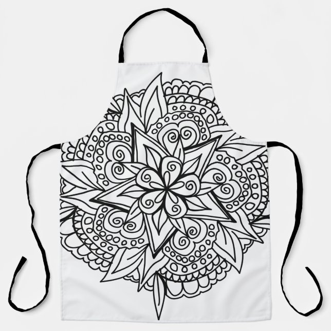 Drawing mandala design cool apron (Front)