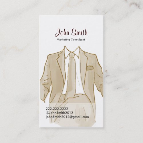Drawing Mens Suit Profile Card