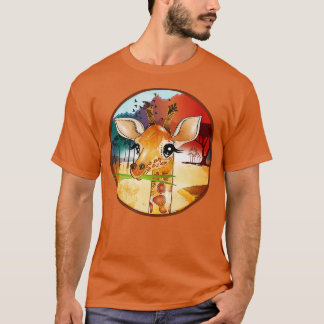 Drawing of a cute giraffe in the Savannah T-Shirt