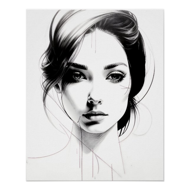 Drawing of a girl's face poster (Front)