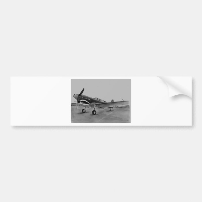 Drawing of a P40 Fighter plane Bumper Stickers