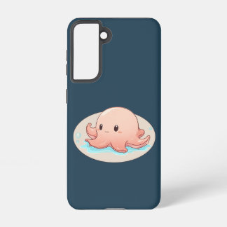 Drawing of a pink Baby Octopus Samsung Galaxy S21 Case