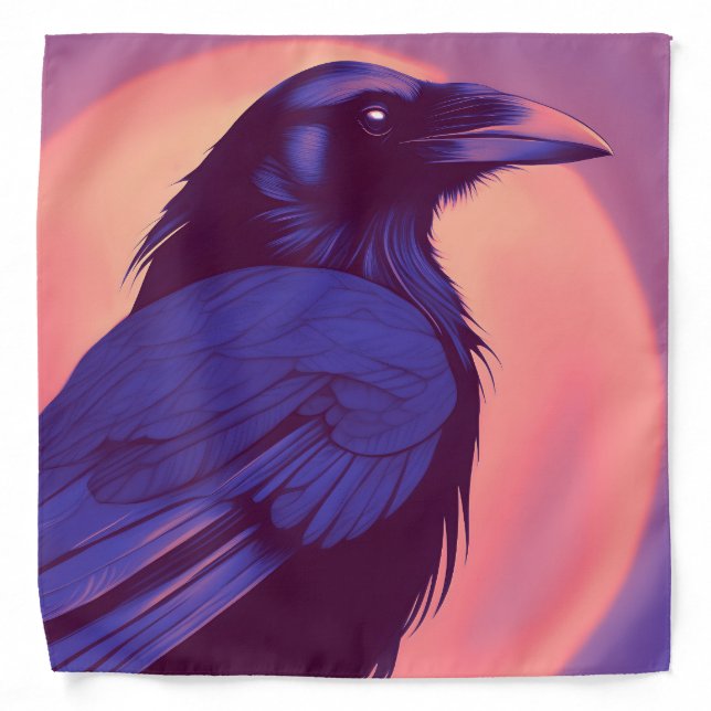 Drawing of a purple black raven bandana (Front)