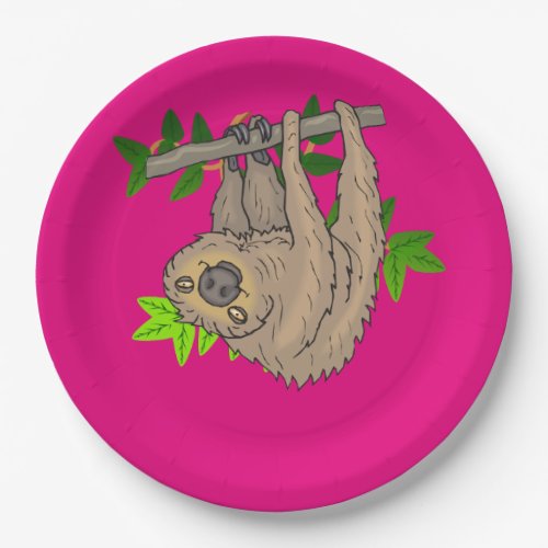 Drawing of a Sloth Hanging Upside Down Paper Plates