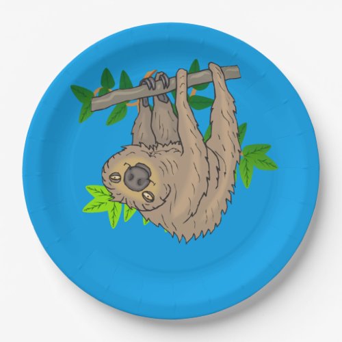 Drawing of a Sloth Hanging Upside Down Paper Plates