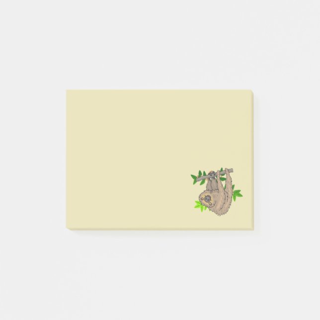 Drawing of a Sloth Hanging Upside Down Post-it Notes (Front)