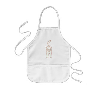 Drawing of a standing cat, Halloween aprons