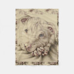 Drawing Of A White Pitbull On Blanket at Zazzle