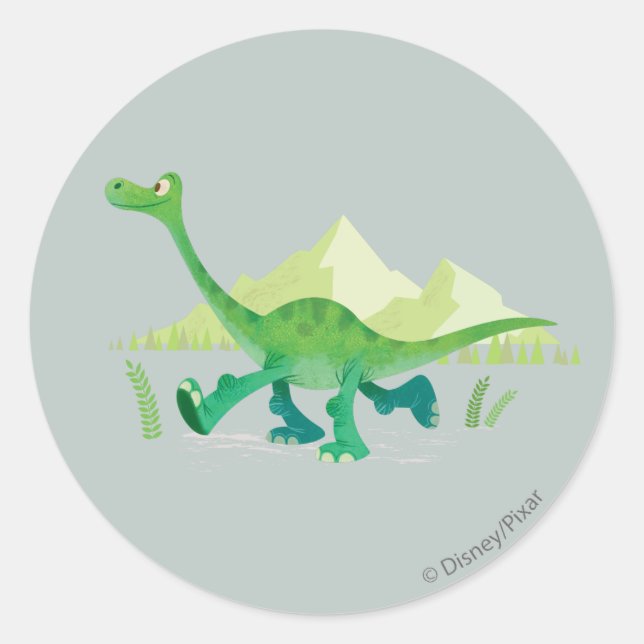 Drawing of Arlo Walking Classic Round Sticker (Front)