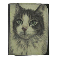 Drawing of Cat with Red Nose on Wallet
