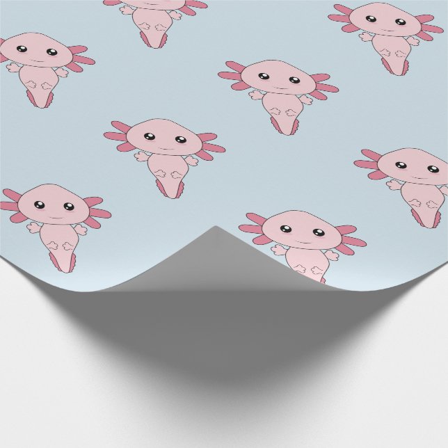 Drawing Of Cool Pink Axolotl Wrapping Paper (Corner)