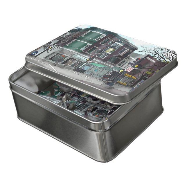 Drawing of Downtown Madison, Wisconsin Jigsaw Puzzle (Lid Open)