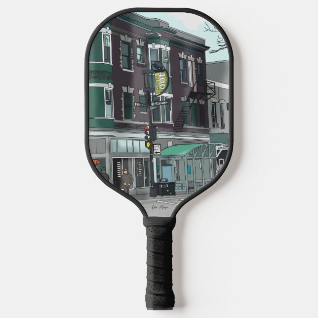 Drawing of Downtown Madison, Wisconsin Pickleball Paddle (Front)