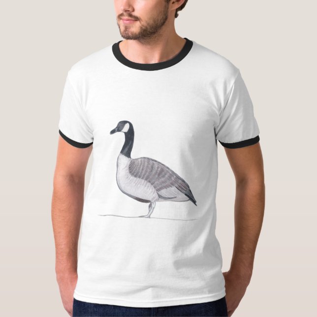 Drawing of Goose Standing by CherylsArt Tshirts (Front)