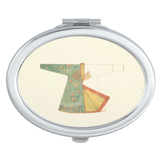Drawing of Half-Finished Kimono Compact Mirror (Front)