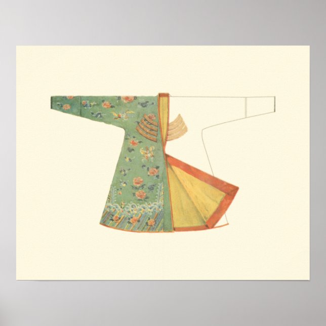 Drawing of Half-Finished Kimono Poster (Front)