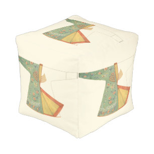 Drawing of Half-Finished Kimono Pouf