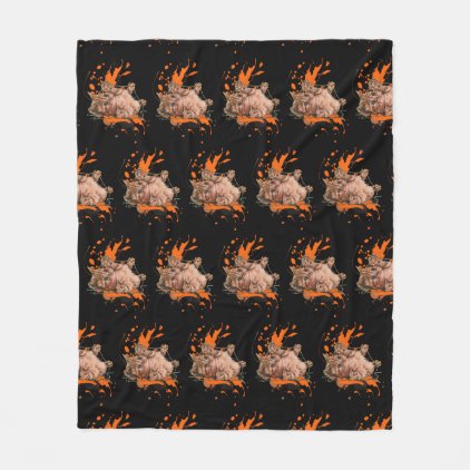 Drawing of Orange Tabby Cat Kitten Paint Blanket