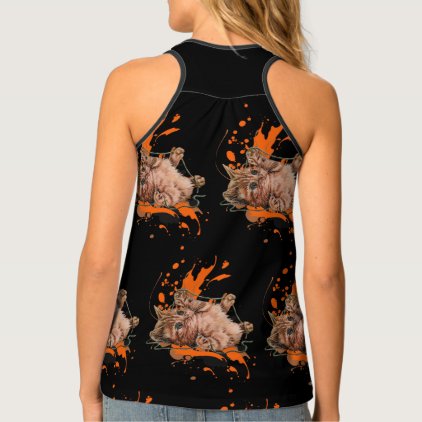 Drawing of Orange Tabby Cat Kitten Paint Shirt