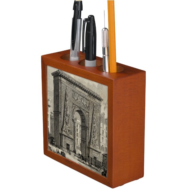 Drawing of Porte Saint-Denis Monument Pencil/Pen Holder (In Situ)