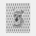 Drawing Of Schnauzer Dog Art Fleece Blanket at Zazzle
