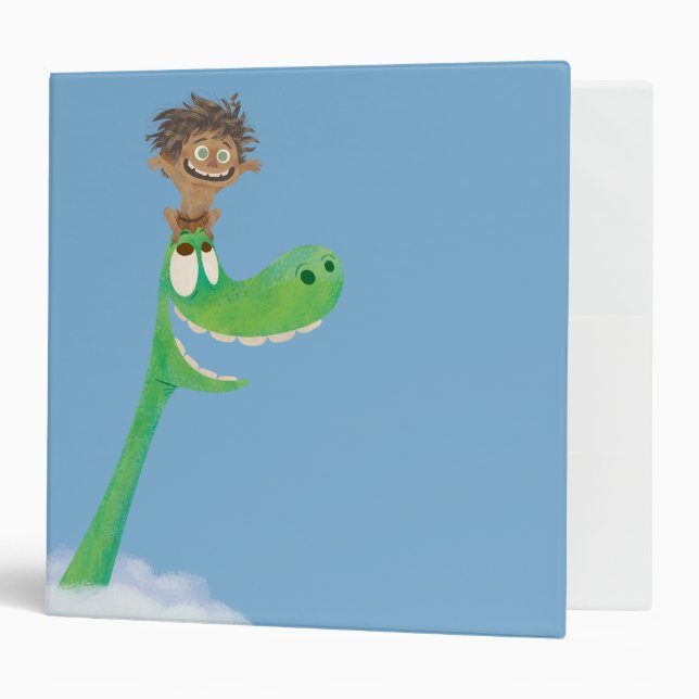 Drawing of Spot And Arlo In Clouds 3 Ring Binder (Front/Inside)