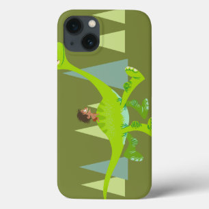 Drawing of Spot Riding Arlo iPhone 13 Case