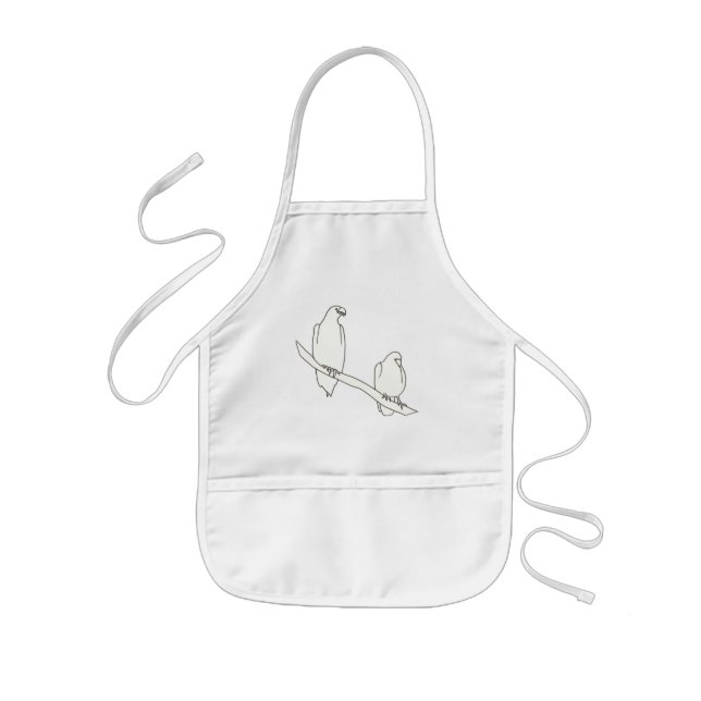 Drawing of Two Eagles on a Branch Aprons (Front)