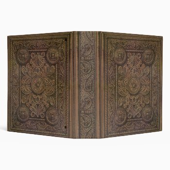 Drawing Of Vintage Decorative Book Cover 3 Ring Binder by TimeEchoArt at Zazzle