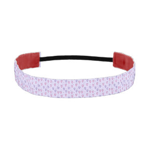 Drawing of Whimsical Small Hearts Pink Purple Athletic Headband