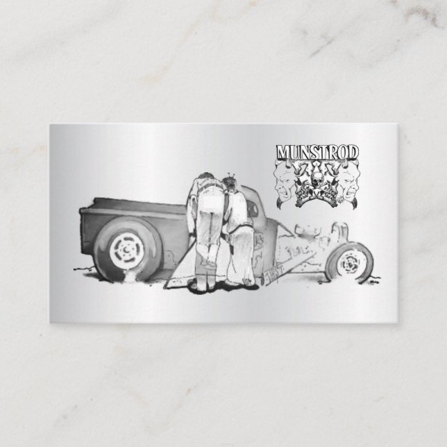 Drawing Old Couple And Street rod Business Card (Front)